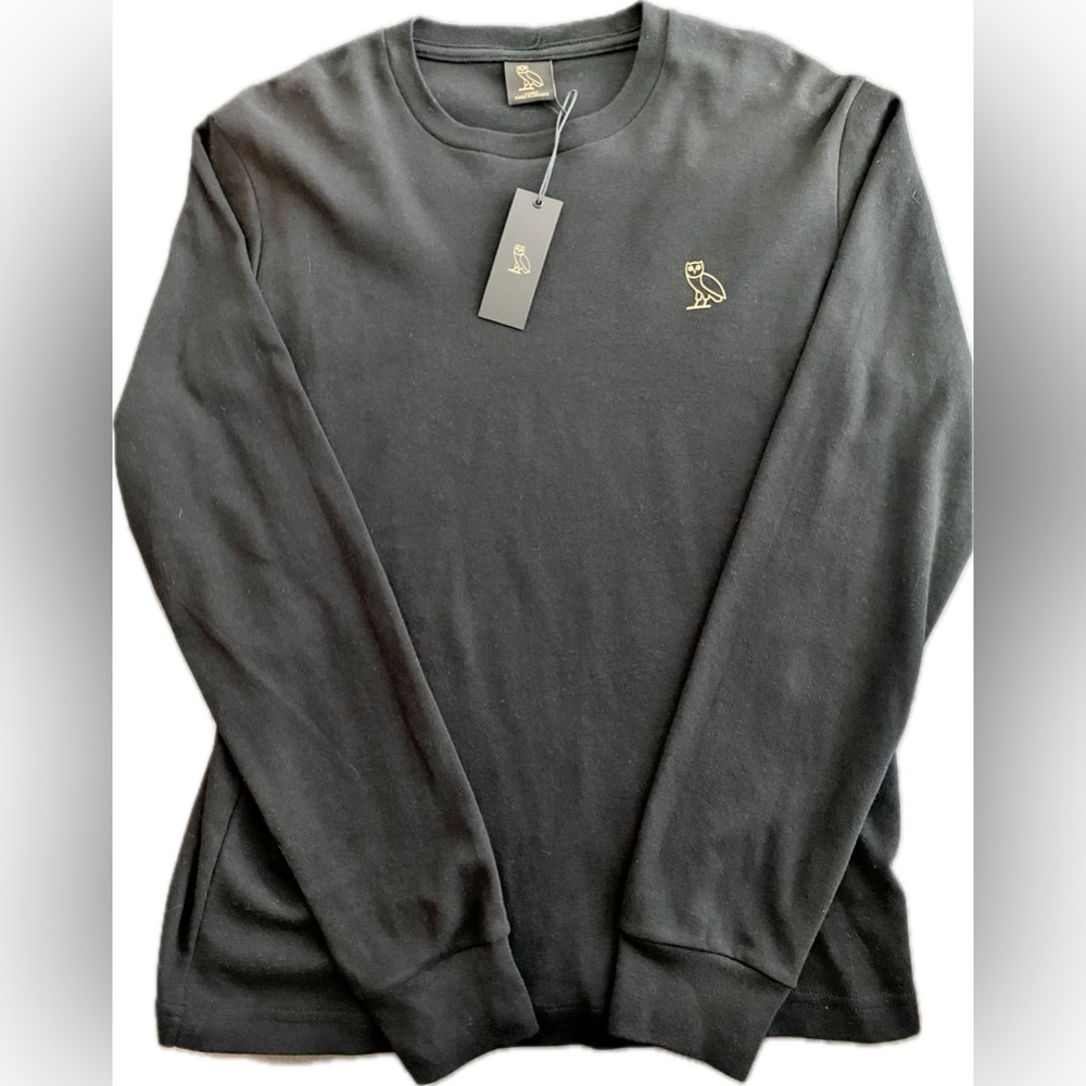OVO Black Long Sleeve with Gold Owl Emblem